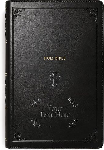 Personalized NKJV Reference Bible, Custom Name Text & Design, New King James Version, Large Print, Red Letter, Cross References, Faux Leather Purple, Baptism Confirmation Gift in Kuwait