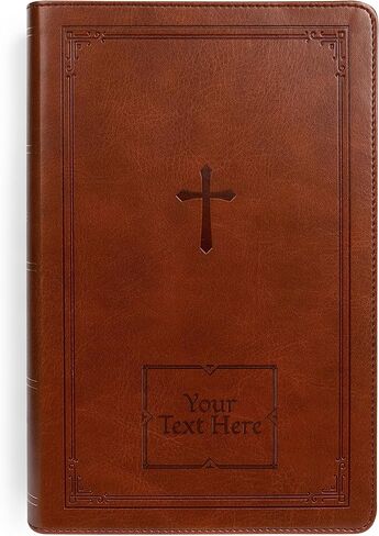 Personalized NKJV Reference Bible, Custom Name Text & Design, New King James Version, Large Print, Red Letter, Cross References, Faux Leather Purple, Baptism Confirmation Gift in Kuwait
