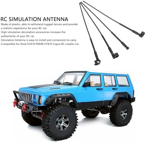 4pcs RC Simulation Antenna, Decoration Accessories Compatible with Axial SCX10 90046 UTB10 Capra RC Crawler Car in Kuwait