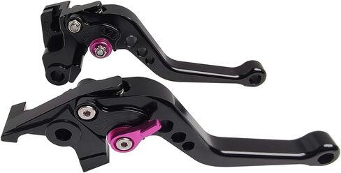 Short Brake Clutch Handle Lever Replacement for Kawasaki Ninja 650 EX650 ER6F ER6N 2009-2016 / KLE650 Versys650 09-14,CNC Aluminum Shorty Levers(Purple Handle Black Adjustment) in Saudi Arabia