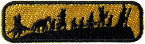 Fellowship Silhouette Orange Hook and Loop Patch for Backpacks Hats Vest Dog Harness Bags, Size 3" Sewing Patches, Fantasy Tactical Appliques for Clothes, Embroidery Patch, Gifts for Boy Girl in Kuwait