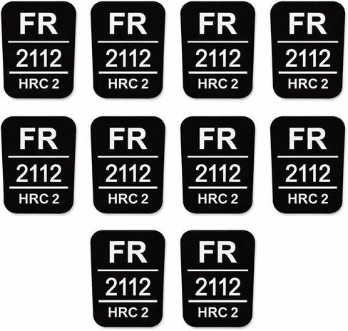 FR Replacement Patch Iron-On Flame Resistant Tags, HRC2 2112, Pack of 10 (Black Silver) in Kuwait