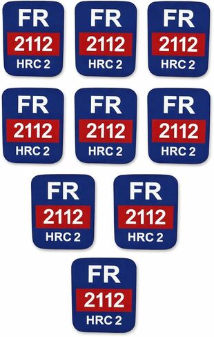 FR Replacement Patch Iron-On Flame Resistant Tags, HRC2 2112, Pack of 10 (Black Silver) in Kuwait
