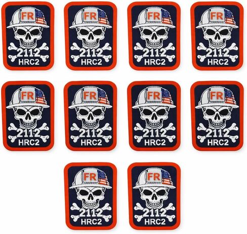 FR Replacement Patch Iron-On Flame Resistant Tags, HRC2 2112, Pack of 10 (Black Silver) in Kuwait