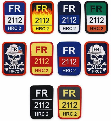 FR Replacement Patch Iron-On Flame Resistant Tags, HRC2 2112, Pack of 10 (Black Silver) in Kuwait