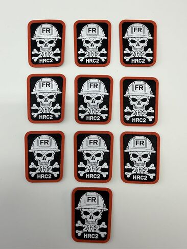 FR Replacement Patch Iron-On Flame Resistant Tags, HRC2 2112, Pack of 10 (Black Silver) in Kuwait