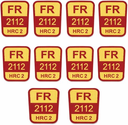 FR Replacement Patch Iron-On Flame Resistant Tags, HRC2 2112, Pack of 10 (Black Silver) in Kuwait