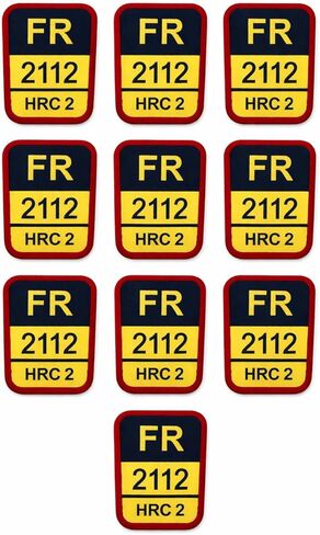FR Replacement Patch Iron-On Flame Resistant Tags, HRC2 2112, Pack of 10 (Black Silver) in Kuwait