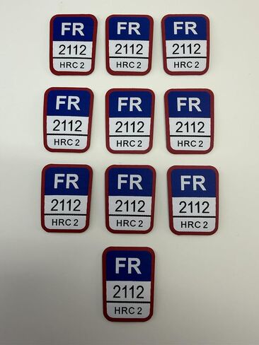 FR Replacement Patch Iron-On Flame Resistant Tags, HRC2 2112, Pack of 10 (Black Silver) in Kuwait