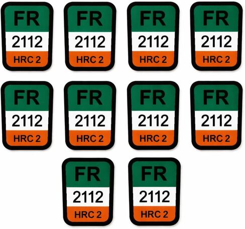 FR Replacement Patch Iron-On Flame Resistant Tags, HRC2 2112, Pack of 10 (Black Silver) in Kuwait