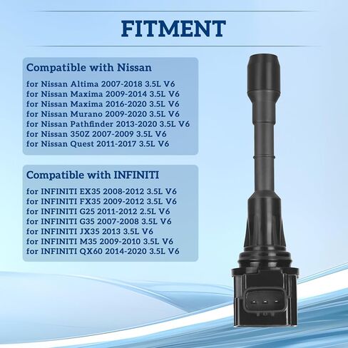 Ignition Coil Pack of 6 UF550 Fit for Nissan Altima Maxima Murano Pathfinder 3.5L QX60 FX35 G35 JX35 3.5L 2007 2008 2009 2010 2011 2012 2013 2014 2015 2016 2017 2018 2019 2020 Coils Replaces C1670 in Saudi Arabia