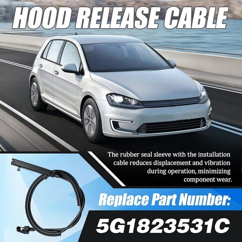 كابل تحرير غطاء المحرك متوافق مع Volkswagen GTI/Golf/Golf Sportwagen 2015 2016 2017 2018 استبدال 5G1823531C in Kuwait