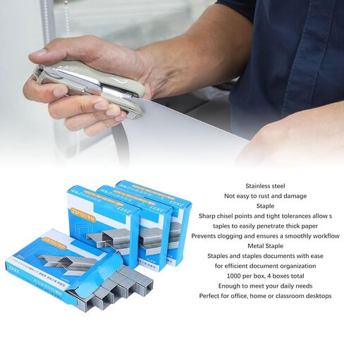 4000Pcs Heavy Duty Staples, 100 Sheet Capacity, 23/13 Thicken Metal Staple for Office, Home or Classroom Desktop Use in Saudi Arabia