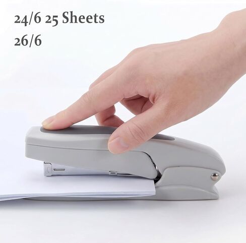 Heavy Duty Stapler, 25 Sheet Capacity Full Strip Desk Stapler, No-Jam & Non-Slip Design for Office and Classroom Use, Includes Staples, White in Saudi Arabia