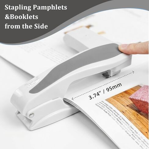 Heavy Duty Stapler, 25 Sheet Capacity Full Strip Desk Stapler, No-Jam & Non-Slip Design for Office and Classroom Use, Includes Staples, White in Saudi Arabia