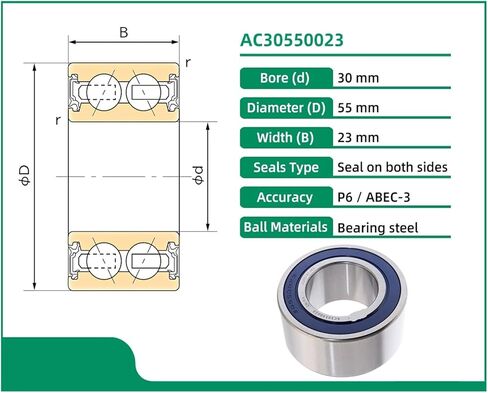 1 قطعة AC30550023 30X55X23 30BD5523 ACB30X55X23 ACB30550023 محمل تكييف الهواء للسيارات in Kuwait