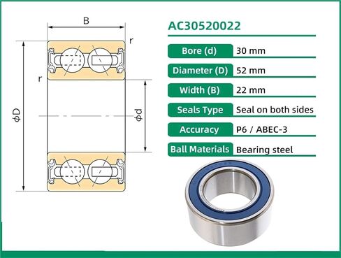 1 قطعة AC30520022 30X52X22 30BD5222 30BG10G-2DST2 30BG0S2G ACB30X52X22 ACB30520022 محامل تكييف الهواء للسيارات السيارات in Kuwait