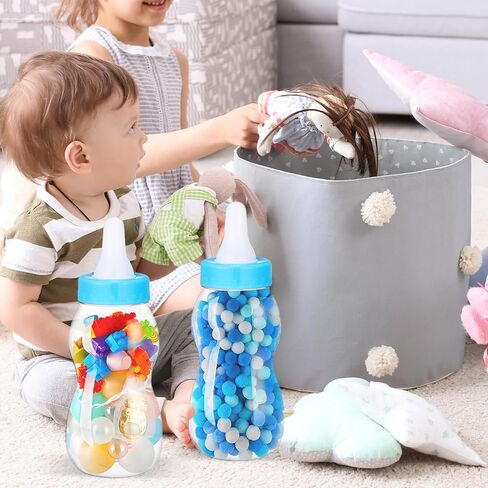 Giant Baby Bottle Piggy Bank, 11 Inch Blue PVC Plastic Money Box, Shower Game Candy Jar Desktop Ornament Nursery Decor Boy Gift in Kuwait
