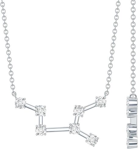 Certified Moissanite Zodiac Virgo Constellation Necklace, D-Vs1 Quality, Star Sign Chain Necklace (Ideal for Gift) in Saudi Arabia