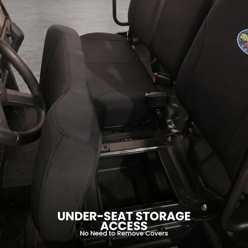 Padded Neoprene Seat Covers Compatible with Polaris Ranger 570 Full-Size, 800, SP 570 (2011-2026) Full Bench 2pc UTV Set, Black in Saudi Arabia