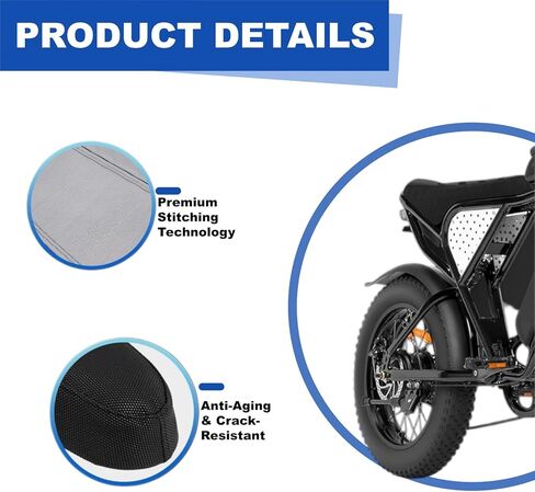 غطاء مقعد خالٍ من الأظافر لـ Ridstar Q20، غطاء مقعد EBike، جلد مقاوم للماء غير قابل للانزلاق، يحمي مقعد الدراجة الكهربائية الخاص بك، لـ Ridstar Q20/Q20 Pro Lite in Kuwait