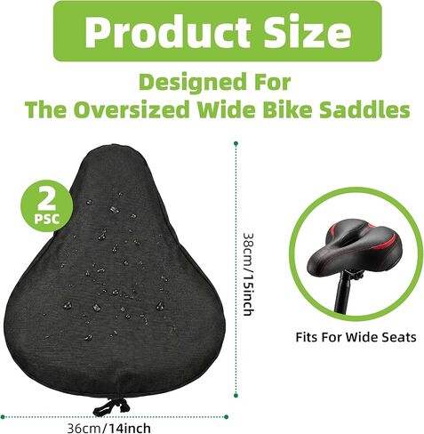 Bike Seat Cover Waterproof - 2-Pack Universal Bicycle Saddle Rain Cover for Electric Bike, Moped, Mountain & Road Bikes - Dustproof Sun Wind Protection in Saudi Arabia