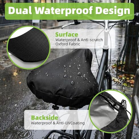 Bike Seat Cover Waterproof - 2-Pack Universal Bicycle Saddle Rain Cover for Electric Bike, Moped, Mountain & Road Bikes - Dustproof Sun Wind Protection in Saudi Arabia