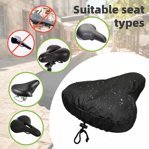 Bike Seat Cover Waterproof - 2-Pack Universal Bicycle Saddle Rain Cover for Electric Bike, Moped, Mountain & Road Bikes - Dustproof Sun Wind Protection in Saudi Arabia