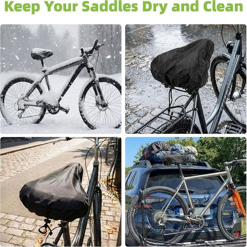 Bike Seat Cover Waterproof - 2-Pack Universal Bicycle Saddle Rain Cover for Electric Bike, Moped, Mountain & Road Bikes - Dustproof Sun Wind Protection in Saudi Arabia