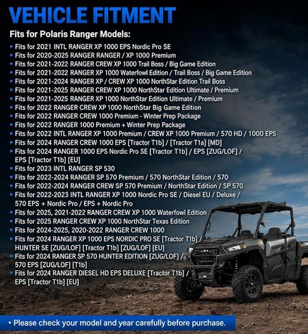 واقي من الشمس لـ Polaris Ranger Crew XP 570 1000 Northstar 2022 وما بعده استبدل 2890288 بمفك البراغي وتعليمات التثبيت in Kuwait