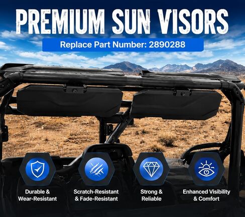 واقي من الشمس لـ Polaris Ranger Crew XP 570 1000 Northstar 2022 وما بعده استبدل 2890288 بمفك البراغي وتعليمات التثبيت in Kuwait