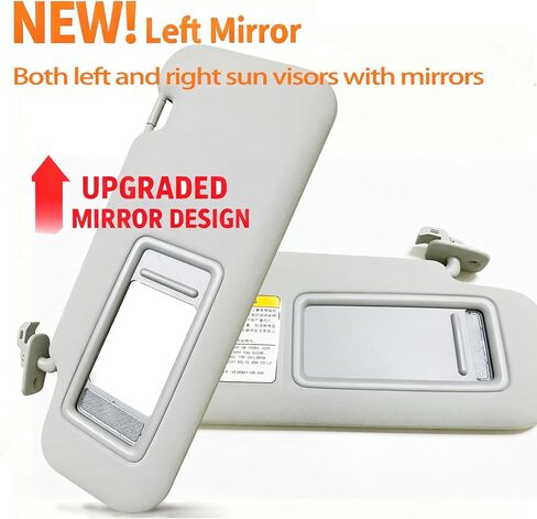 Sun Visor for 2014-2018 Mazda 3 Mazda 6 Left Driver & Right Passenger Side SunVisor for Mazda 3 BM/BN Mazda 6 GJ 2014-2017 2018 with Mirror Sun Protection Shade Sunshade-Gray(Without Light) in Kuwait