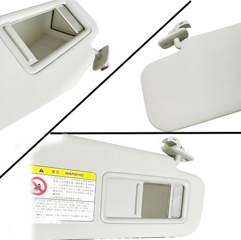 Sun Visor for 2014-2018 Mazda 3 Mazda 6 Left Driver & Right Passenger Side SunVisor for Mazda 3 BM/BN Mazda 6 GJ 2014-2017 2018 with Mirror Sun Protection Shade Sunshade-Gray(Without Light) in Kuwait