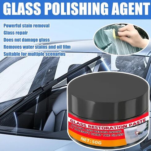 Glass Polishing Kit, 50g Glass Restoration Paste, Windshield Scratch Remover for Windows, Mirrors, Aquarium,Truck Automotive RV Outdoor in Saudi Arabia