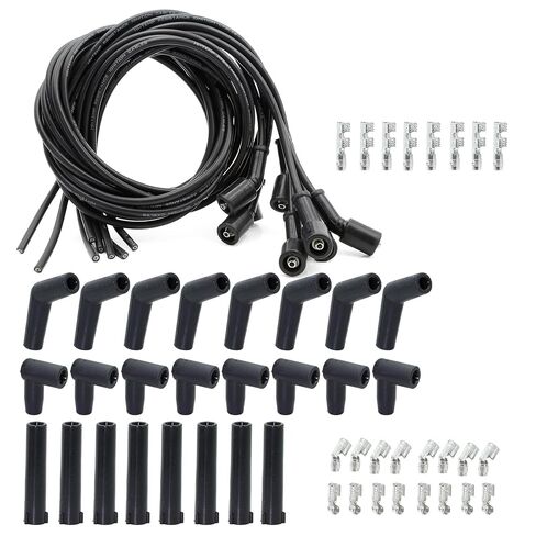 5FT Spark Plug Wire Coil Spiral w/Straight 90 135 Degree Boots Fit for LS1 LS3 LC9 LY6 LH8 LM7 LMG LR4 LQ4 LS6 L59 LQ9 LM4 L33 LS2 GLS3 LZ1 L76 L99 L96 All Gen2 3 4 5 LS LT Engine Replace 551083, 8Pcs in Kuwait