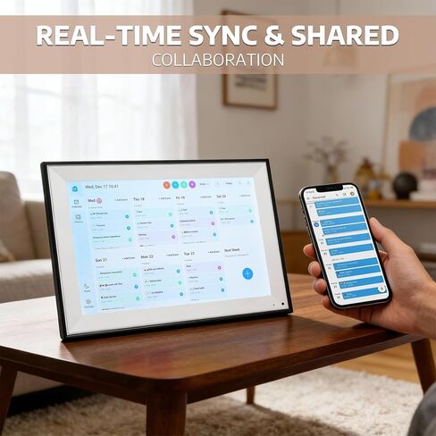 إطار تقويم رقمي ذكي بشاشة لمس IPS مقاس 10.1 بوصة من OFFNOVA، مخطط عائلي بدقة 1920x1200 FHD، مزامنة تقويم WiFi لـ Google/iCloud/Outlook، عرض شرائح الصور وإدارة المهام in Kuwait