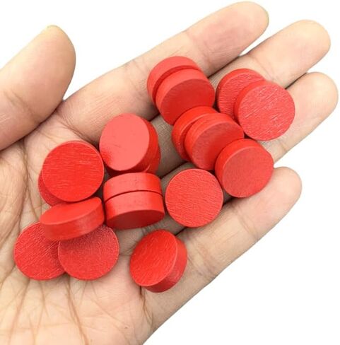 15mm Wood Disc (200pcs) 10colors for Board Game Component ,Round Wooden Circle Discs Token or Game DIY in Kuwait