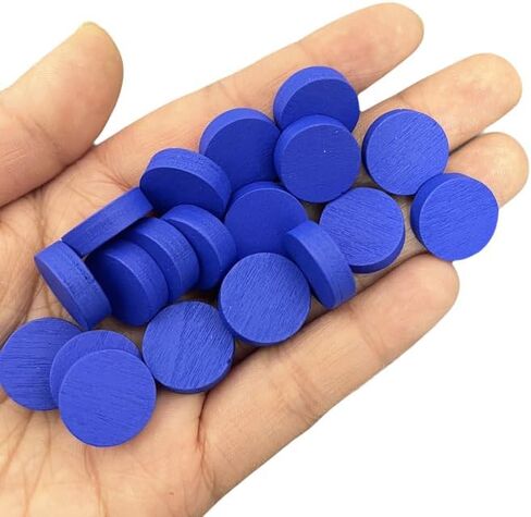 15mm Wood Disc (200pcs) 10colors for Board Game Component ,Round Wooden Circle Discs Token or Game DIY in Kuwait