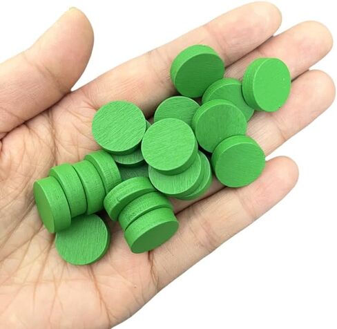 15mm Wood Disc (200pcs) 10colors for Board Game Component ,Round Wooden Circle Discs Token or Game DIY in Kuwait