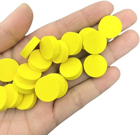 15mm Wood Disc (200pcs) 10colors for Board Game Component ,Round Wooden Circle Discs Token or Game DIY in Kuwait