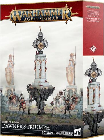 Warhammer Age of Sigmar: مدن انتصار Sigmar Dawner - مجموعة تضاريس بلاستيكية متعددة الأجزاء مكونة من 88 قطعة مع قاعدة مستديرة 100 مم in Kuwait