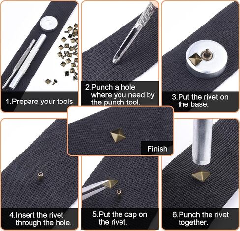 100 Sets 10mm Square Leather Rivets, Metal Pyramid Spike Studs Rivet for Leather Wrists Boots Clothing Pet Collars Belt Bags Punk Bracelets Key Fob DIY Repair and Decoration (Silver) in Kuwait