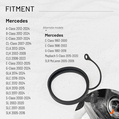 Fuel Cap Tether compatible with Mercedes-Benz C E S G-Class GLC GLE CLA GLA GLK CLK CLS SL SLK SLC AMG GT 2000-2024 - Gas Cap Keeper Retainer Strap Lanyard A2214700605 A2204700705, Click&Fit in Kuwait