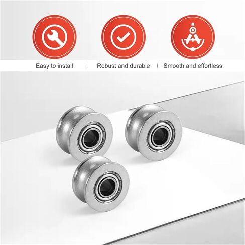 10pcs U Groove Bearing U624ZZ Carbon Steel Durable V Groove Ball Bearing Pulley Motion Systems in Kuwait