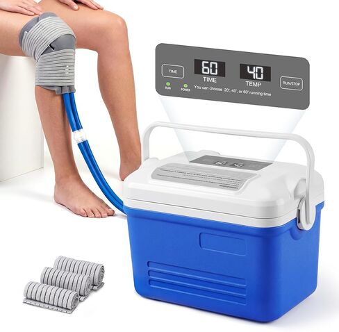 Ice Machine for Knee after Surgery, Cold Therapy Machine, Portable Ice Therapy Machine for Knee, Shoulder, Hip & Ankle with Programmable Timer, Cryotherapy Pain Relief for Sports Injuries and Swelling in Saudi Arabia