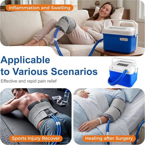 Ice Machine for Knee after Surgery, Cold Therapy Machine, Portable Ice Therapy Machine for Knee, Shoulder, Hip & Ankle with Programmable Timer, Cryotherapy Pain Relief for Sports Injuries and Swelling in Saudi Arabia