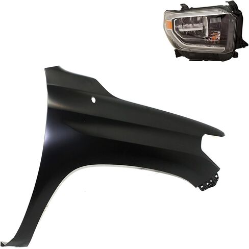 طقم المصابيح الأمامية البديلة (جانب الركاب) مع حاجز متوافق مع Toyota Tundra 2018-2019 5.7L V8 (الزخارف الشائعة غير TRD Pro) in Kuwait