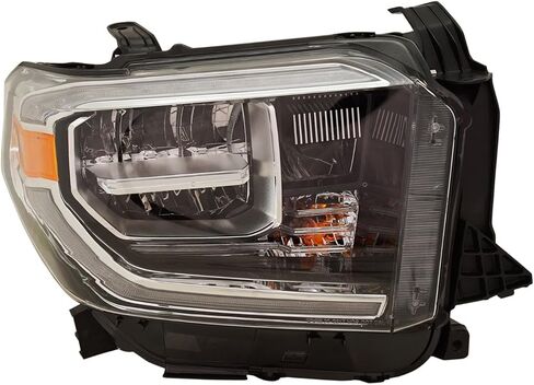 طقم المصابيح الأمامية البديلة (جانب الركاب) مع حاجز متوافق مع Toyota Tundra 2018-2019 5.7L V8 (الزخارف الشائعة غير TRD Pro) in Kuwait