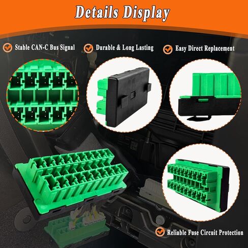 68321746AA CAN Bus Star Splice Block Fuse Connector متوافق مع 2017-2026 كرايسلر باسيفيكا فوييجر | جيب جلاديتور جي تي رانجلر JL | رام 1500 2500 3500 4500 5500، موصل حافلة CAN 20 اتجاه أخضر in Kuwait