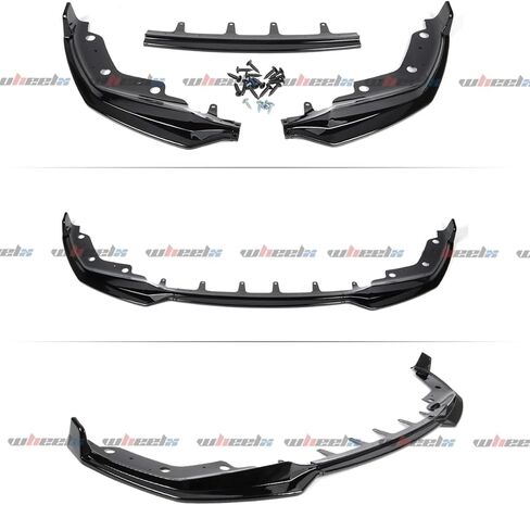 الشفة الأمامية متوافقة مع BMW G20 330e 330i M340i M-Sport 3-Series 2019-2022، MP Style Bumper Air Dam Lower Chin Spoiler Splitter، جسم الحماية (أسود لامع) in Kuwait